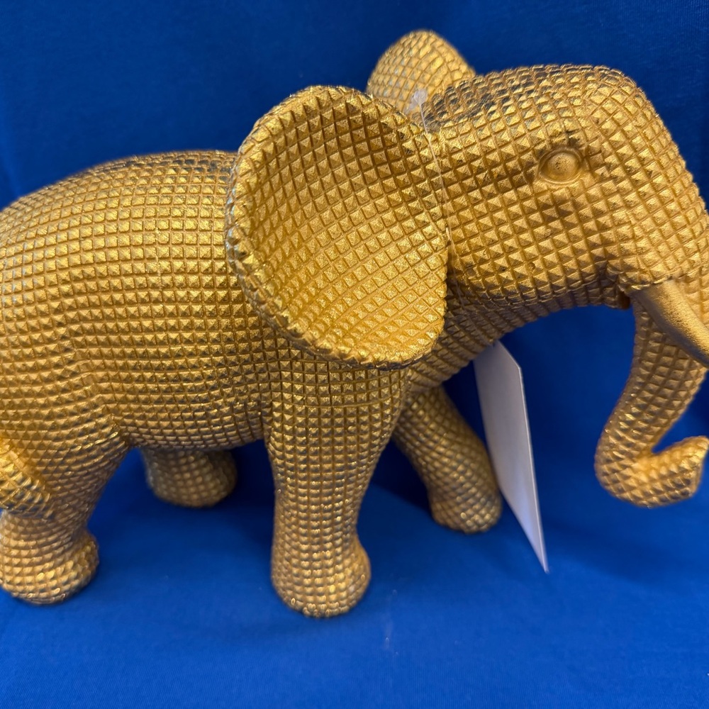 Gold Textured Elephant Figurine